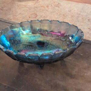 Indiana Glass Iridescent Blue and Purple Bowl